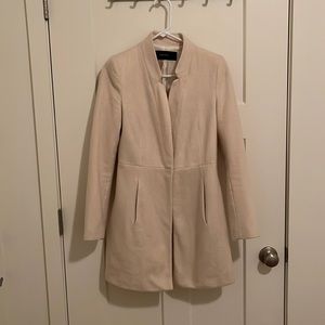 Zara wool blend coat in beige.
